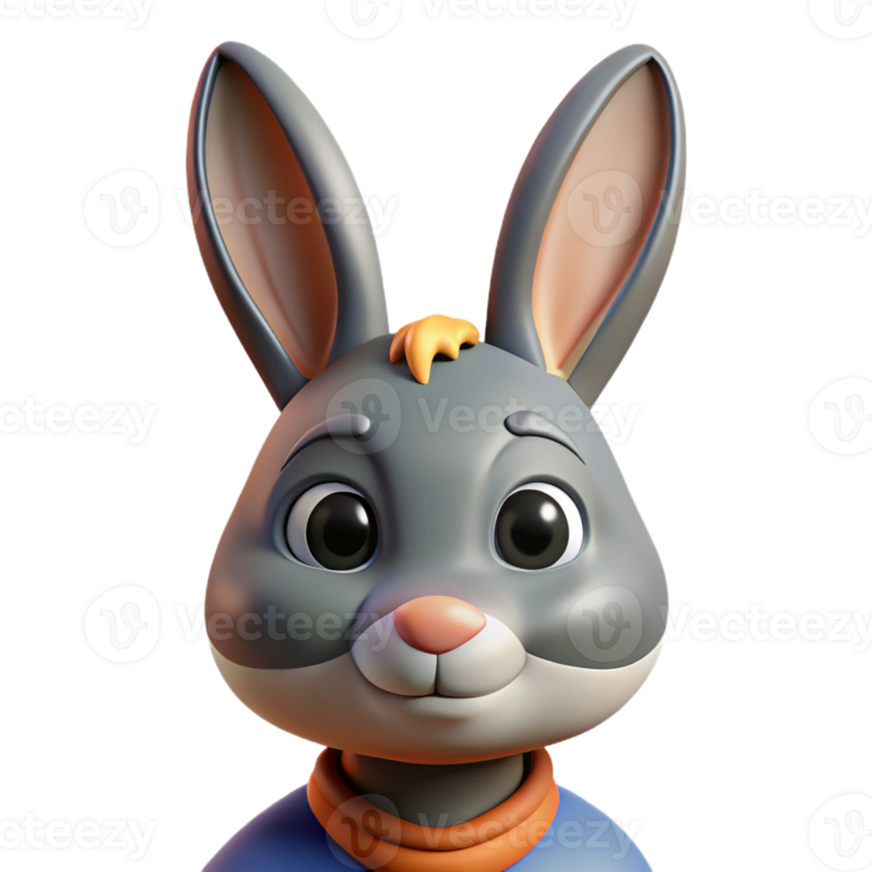 melancholic gorgeous Clean lines forming a stylized portrait of a rabbit with Scalable Design. detailed png