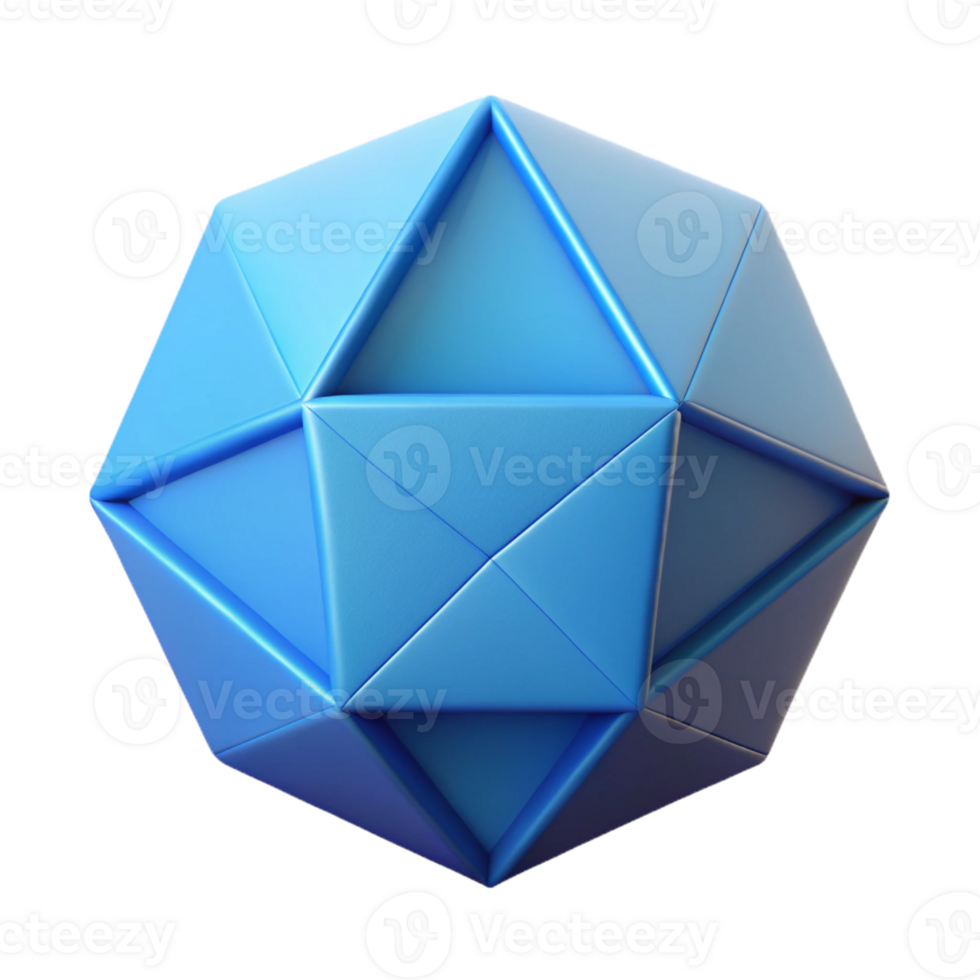 intense gorgeous Flat icosahedron, crisp edges, scalable, flat color with Scalable Design. sharp png