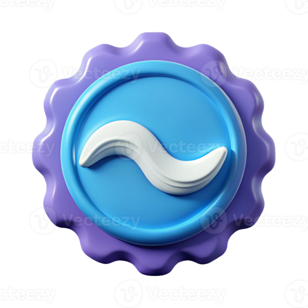 gorgeous dynamic avant-garde Circular badge with a stylized wave. Minimal, crisp edges with Scalable Design. original png