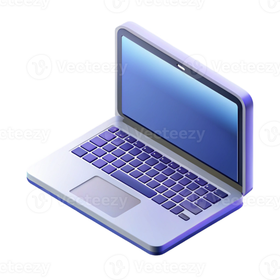 hypnotic elegant Isometric laptop computer open. Clean lines, with Scalable Design. masterfully captured png