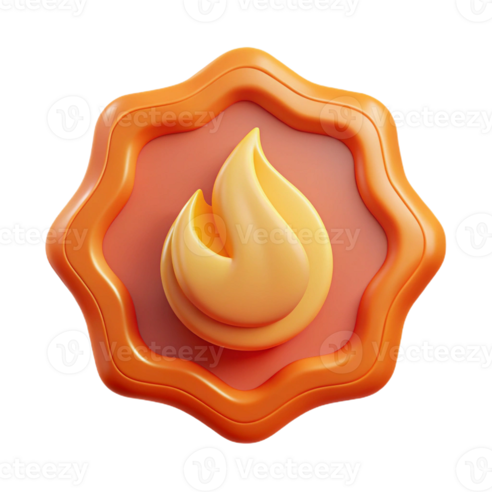 extraordinary artistic Flame badge, clean lines. Flat color, minimal design, with Scalable Design. ultra HD png