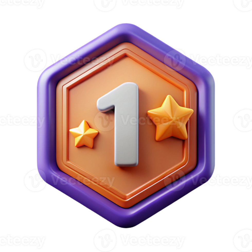 magnificent industrial Pentagon badge with a number one. Flat color, crisp edges, with Scalable Design. artisan png