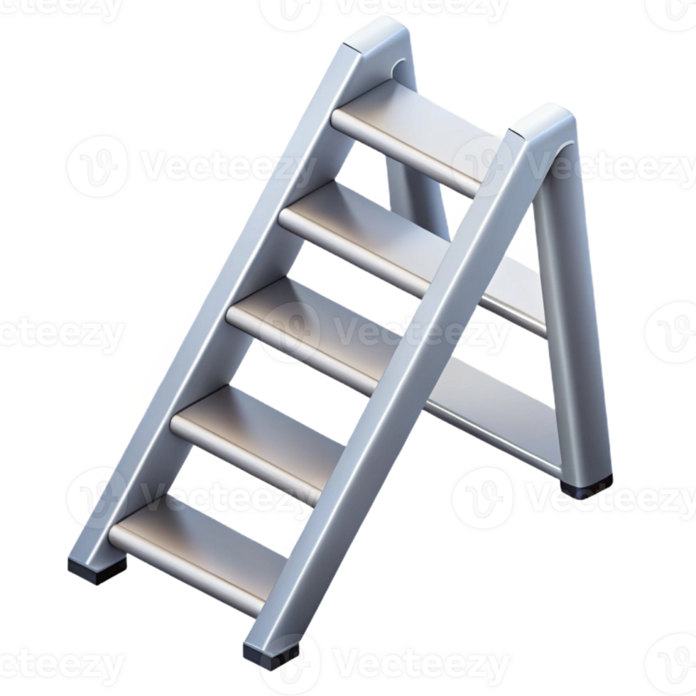 joyful exquisite Scalable isometric ladder, sharp edges, silver with Scalable Design. premium png
