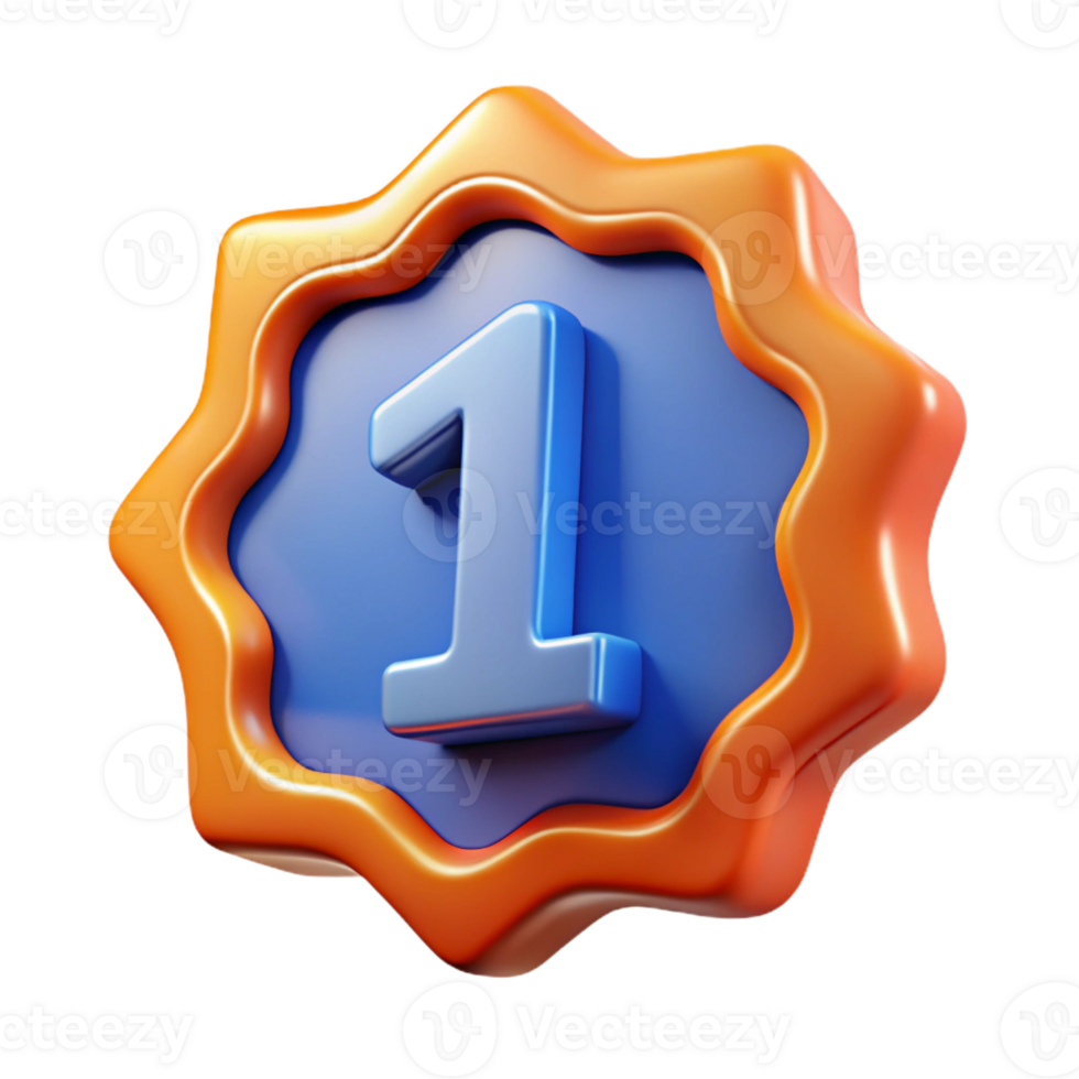 calm picturesque Number one badge with a bold outline. Crisp edges, scalable, single-weight stroke with Scalable Design. flawless png