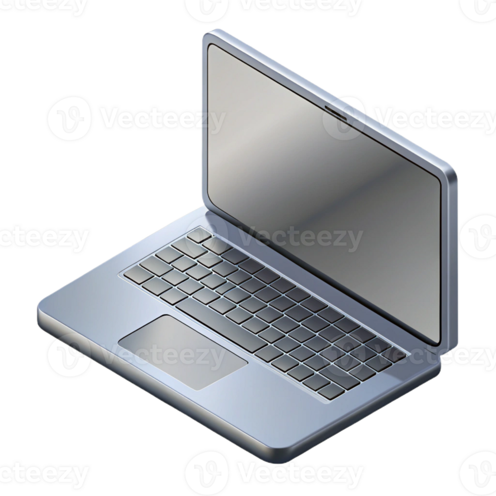 iconic baroque Clean lines isometric laptop, scalable design, grey with Scalable Design. ultra HD png