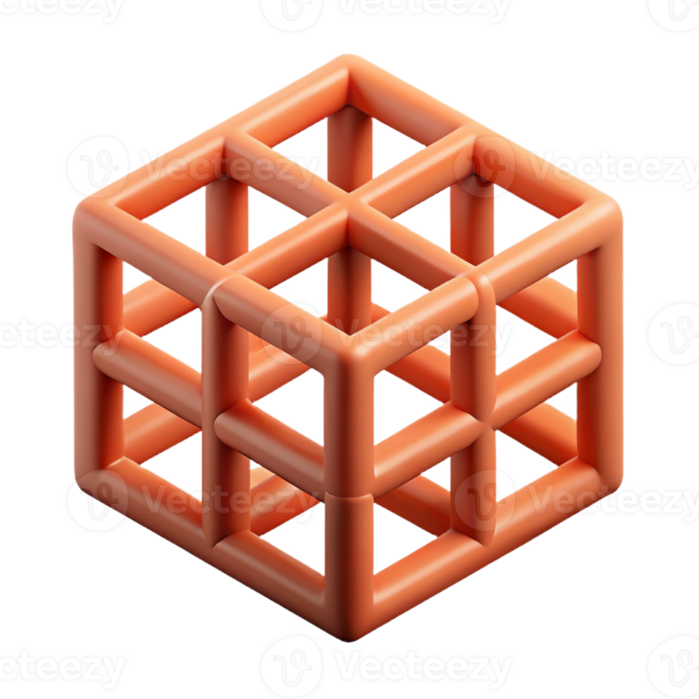 enchanting contemporary Cubic grid, crisp edges, symmetrical, flat color with Scalable Design. premium png