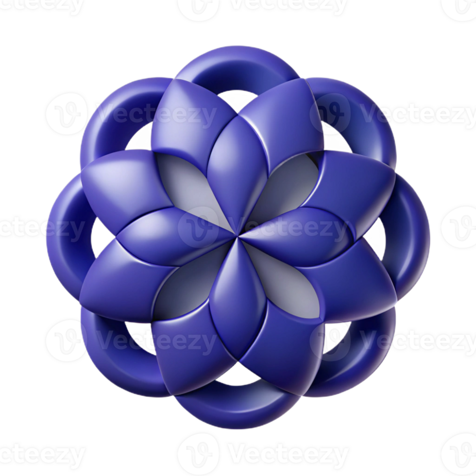 exceptional urban Geometric logo with overlapping circles forming a flower. Crisp edges, flat color with Scalable Design. authentic png