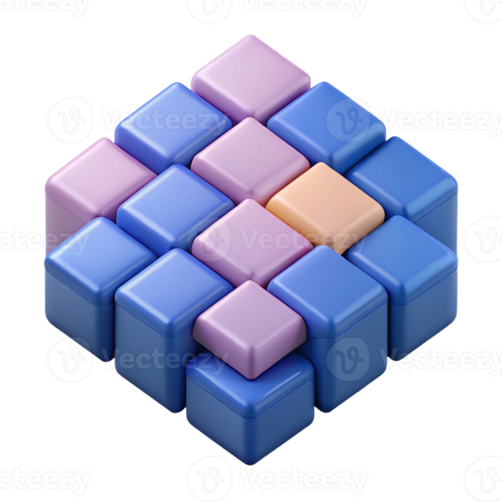 calm impressive Scalable geometric pattern of overlapping squares with flat colors with Scalable Design. 8K png