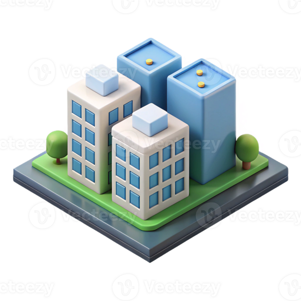 impressive tranquil classic Minimal isometric city block, single-weight stroke with Scalable Design. expertly shot png