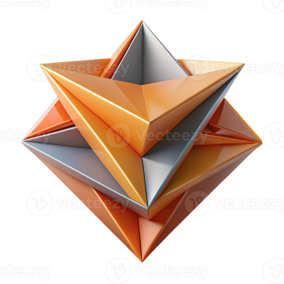 hypnotic reflective surreal Abstract geometric composition with triangles. Crisp edges, flat color, with Scalable Design. flawless png