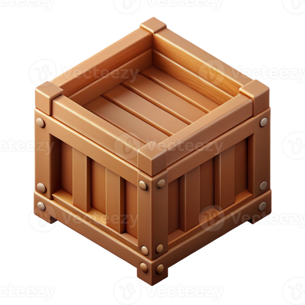 alluring rare Clean lines isometric crate, scalable, brown with Scalable Design. png