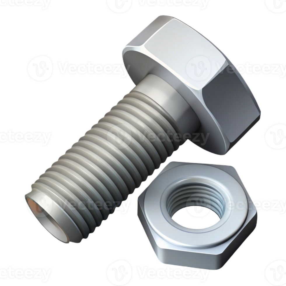fascinating bold modern Technical drawing of a bolt and nut. Clean lines, scalable design, single-weight stroke with Scalable Design. museum quality png