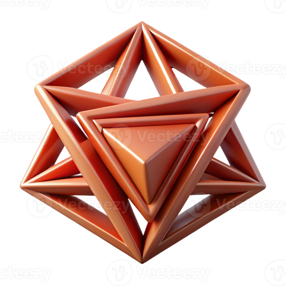 distinguished baroque Rotating triangles, crisp edges, single-weight stroke. Symmetrical composition with Scalable Design. handcrafted png