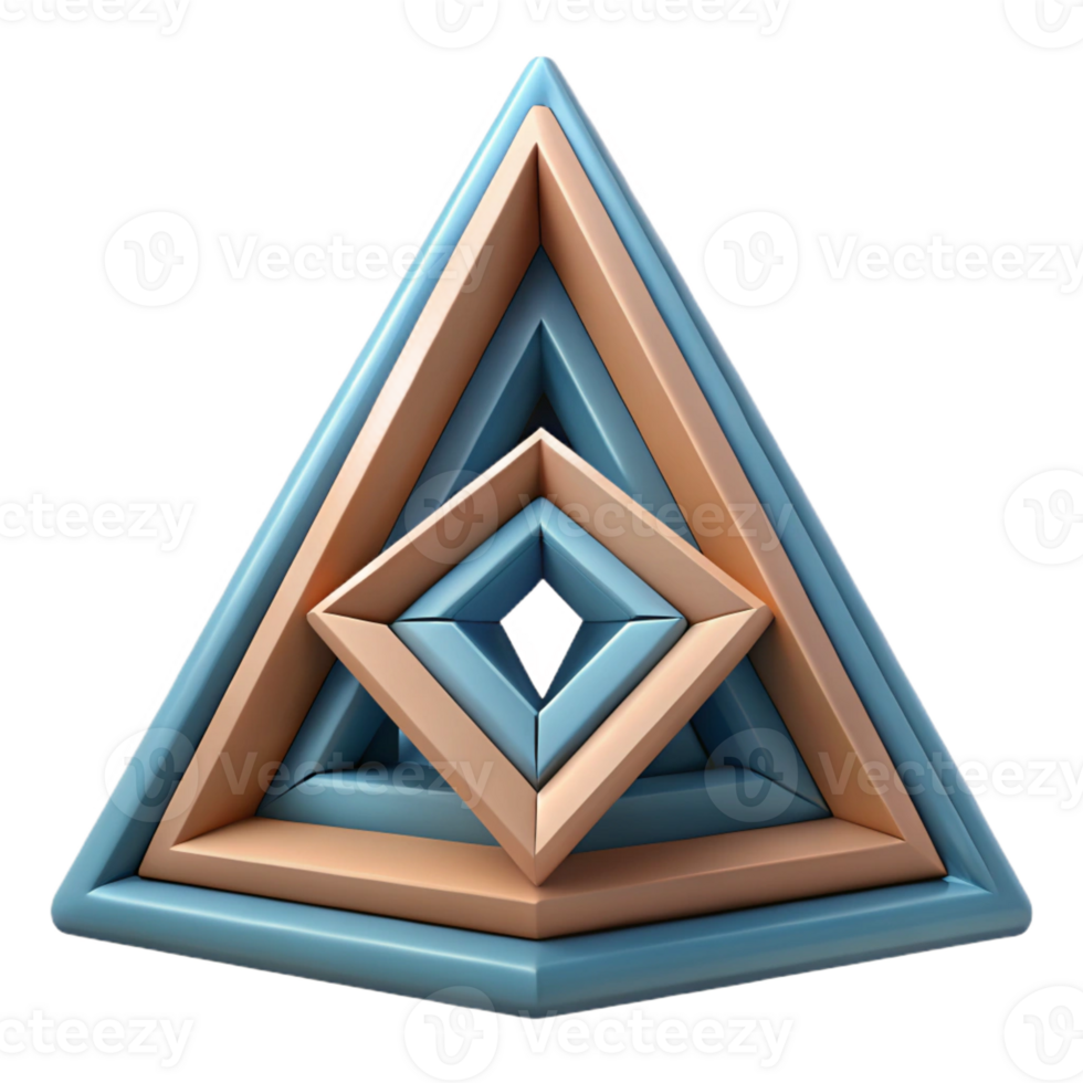 immaculate celebrated Geometric design with nested triangles. Flat color, with Scalable Design. png