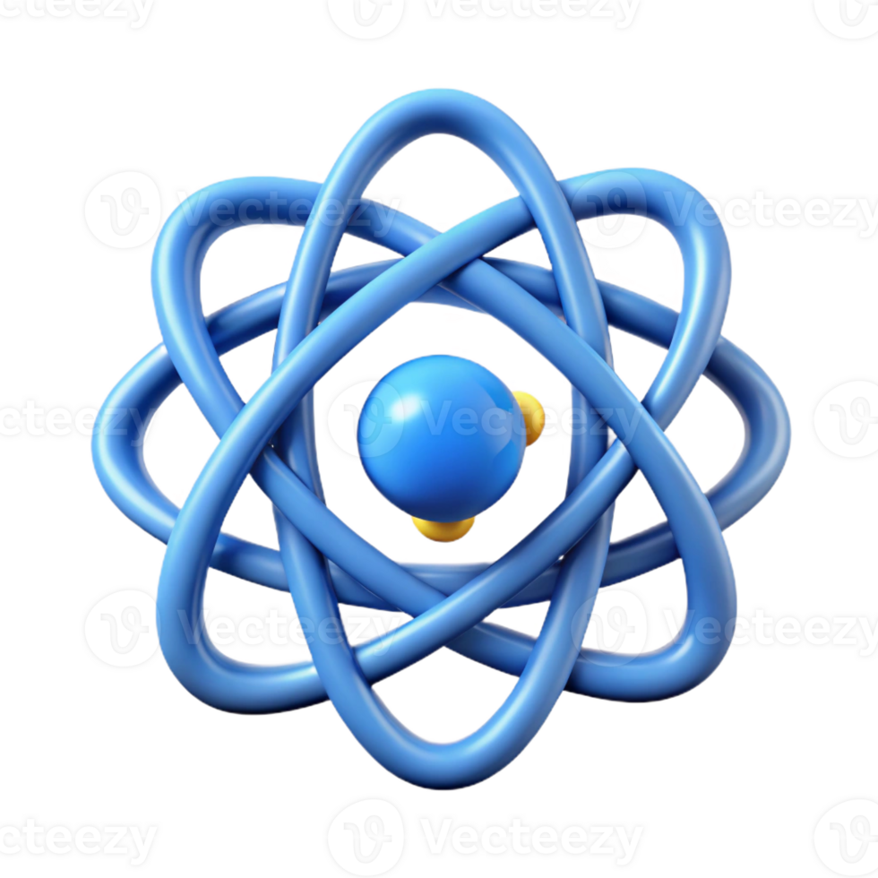 joyful exquisite Atom symbol badge, symmetrical. Clean lines, flat color, scalable with Scalable professional png