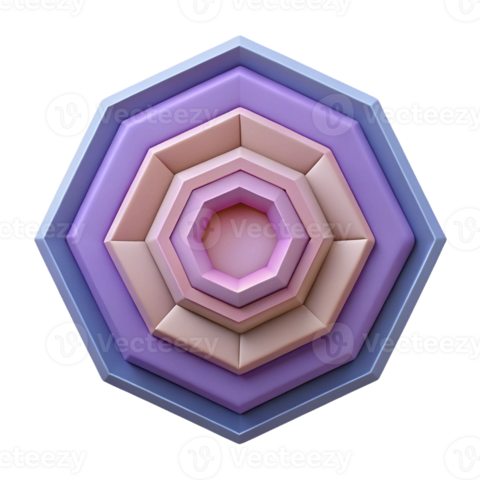 dreamy picturesque Series of concentric heptagons, flat color, scalable. Minimal design with Scalable Design. exclusive png