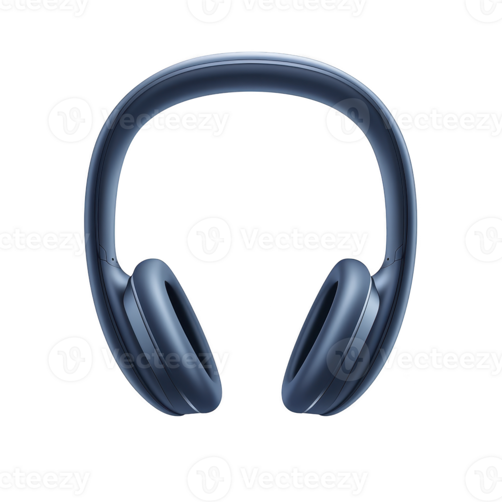 A sleek pair of blue over ear headphones with modern design, perfect for immersive audio experiences. headphones feature cushioned ear pads and smooth headband for comfort png