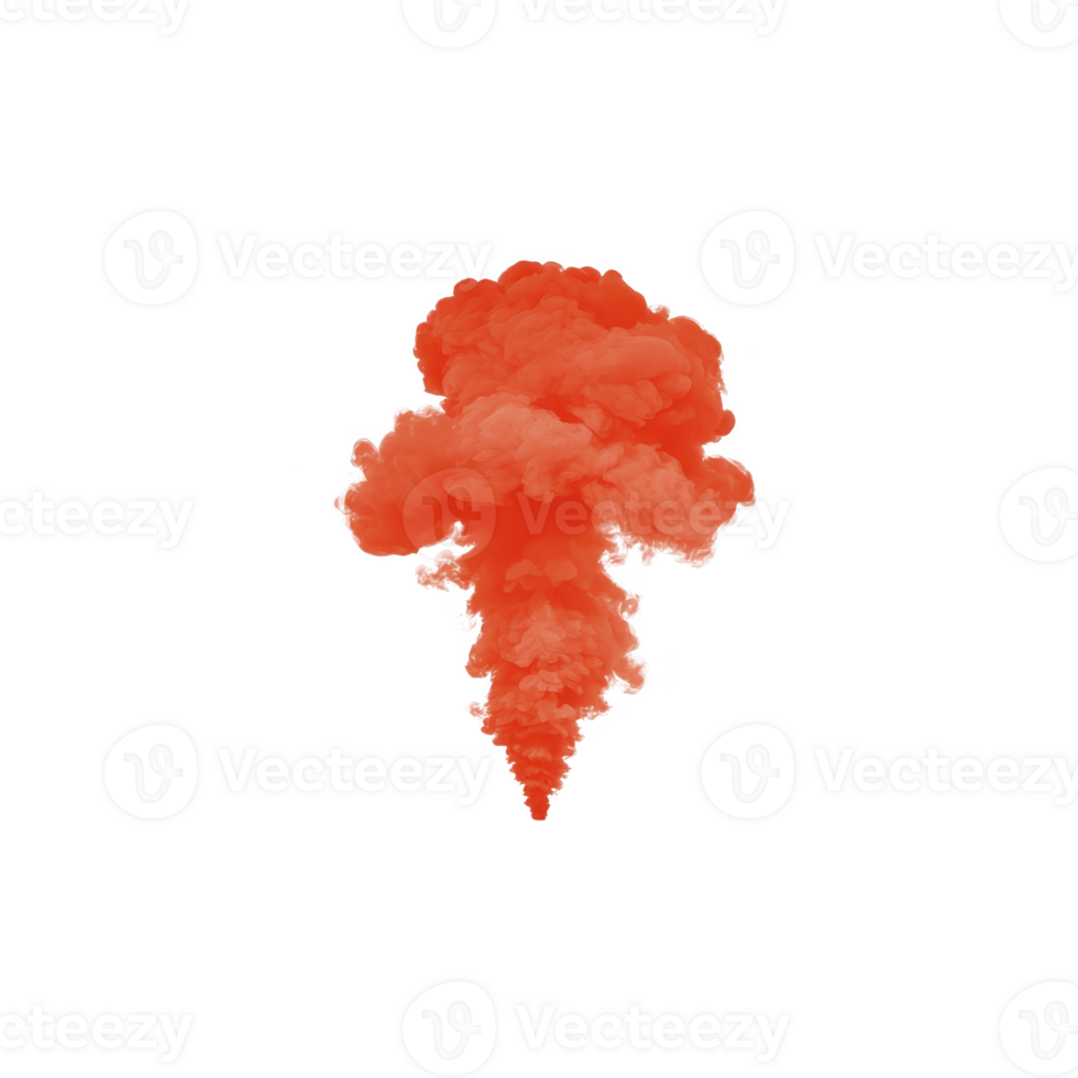 A vibrant orange smoke cloud billows upward against plain background, creating dynamic and dramatic visual effect. swirling patterns and rich color evoke sense of energy and movement png