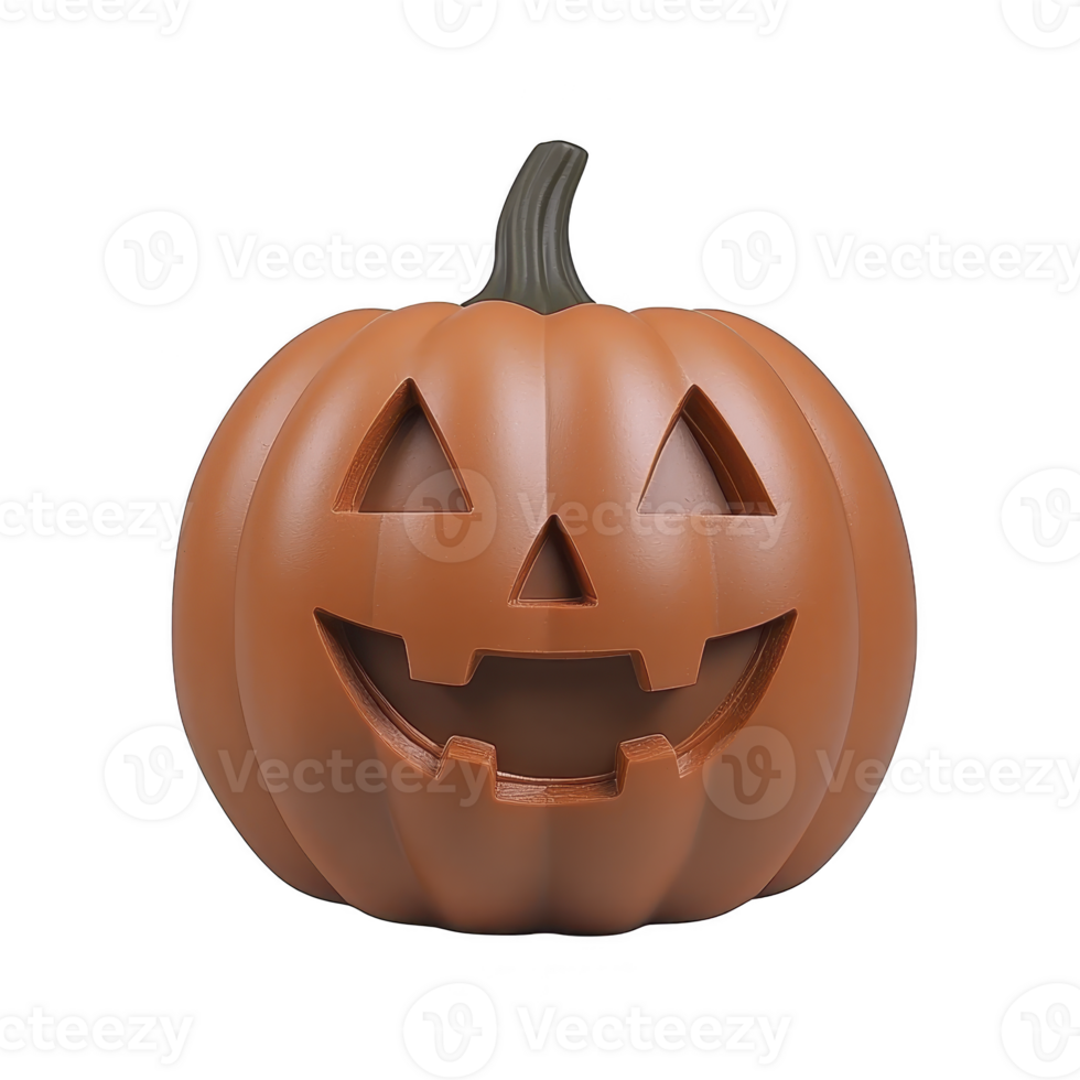 A carved pumpkin with smiling face, commonly associated with Halloween, is shown. pumpkin is orange with green stem and features triangular eyes and jagged mouth png