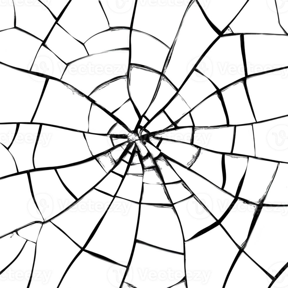 A detailed, intricate spider web with symmetrical pattern is set against transparency background, showcasing delicate and complex structure of web png