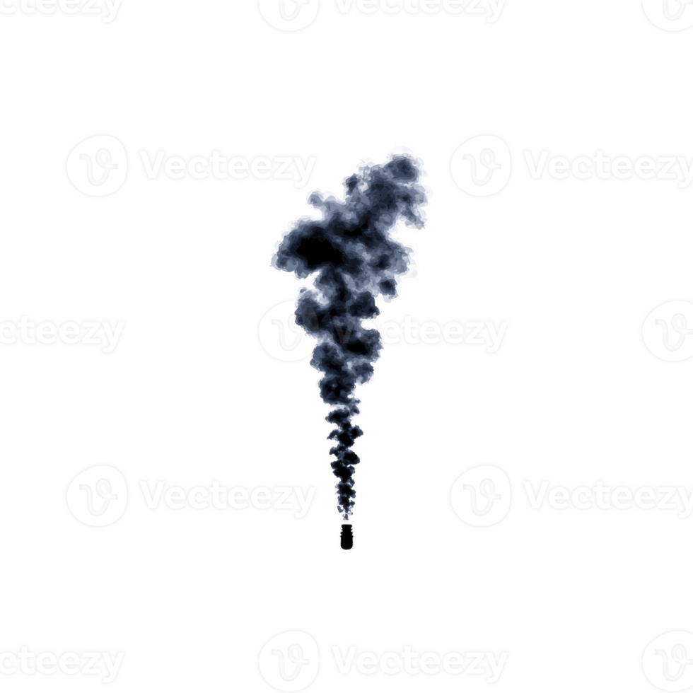A dense column of dark smoke rises dramatically against clear background, creating striking visual contrast. smoke appears thick and billowy, suggesting strong source of combustion png