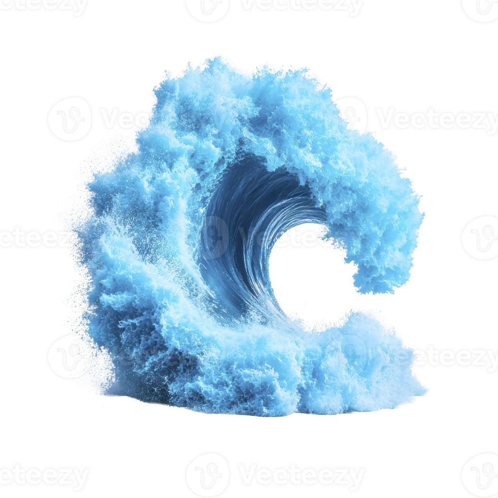 A powerful, dynamic wave captured mid surge, showcasing vibrant blue hues and frothy white crest, evoking sense of energy and movement png