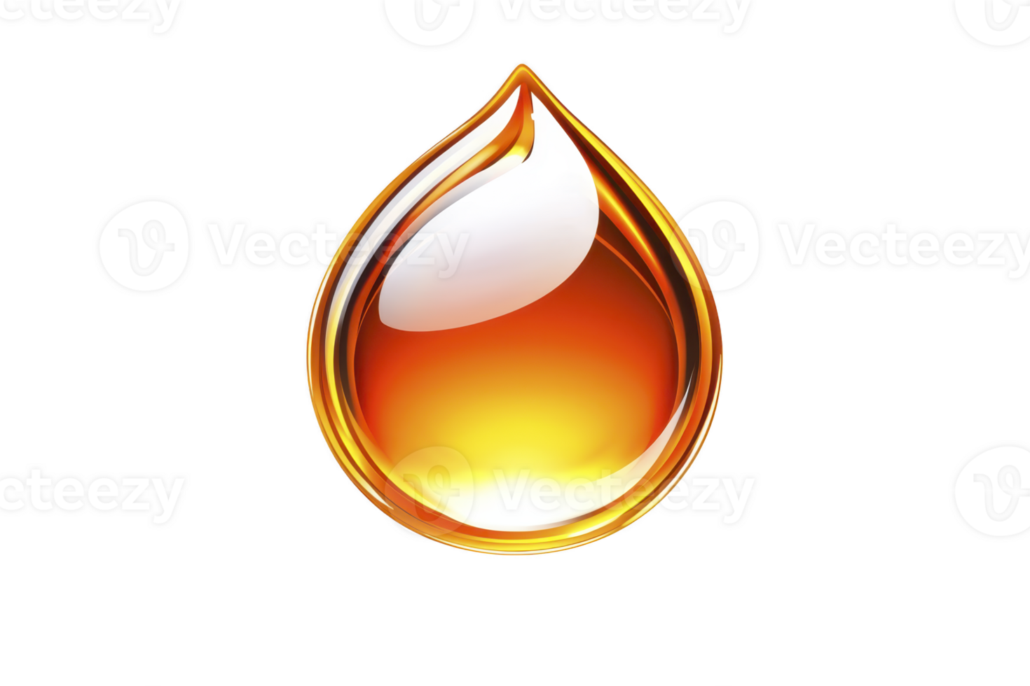 A glossy, vibrant orange droplet with reflective surface, symbolizing purity and freshness, stands out against plain background. droplet smooth curves and gradient colors create sense of fluidity png