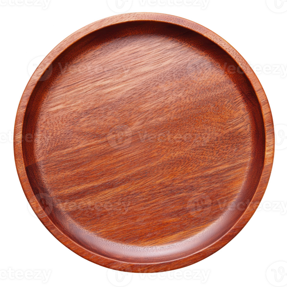 A smooth, oval wooden tray with rich brown finish, perfect for serving or decoration, showcasing natural wood grain patterns png