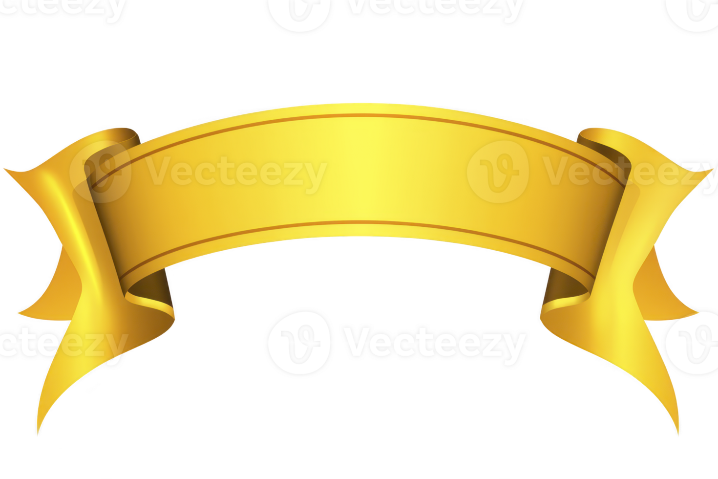A shiny golden ribbon banner with smooth, curved design, perfect for adding touch of elegance to any project or celebration. vibrant color and flowing shape create sense of luxury and festivity png