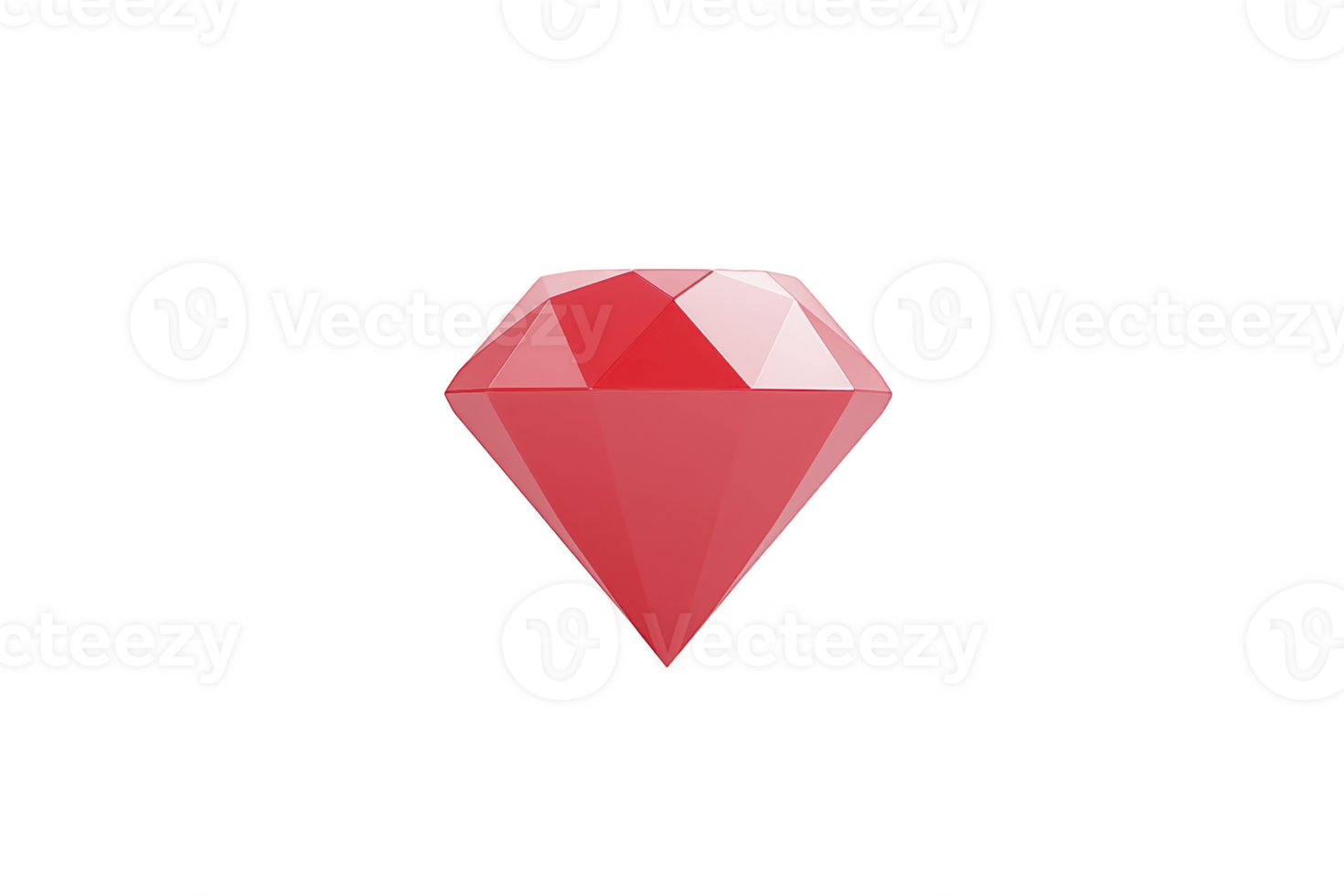 A shiny red gemstone with faceted surface, resembling diamond shape, stands out against plain background, symbolizing elegance and luxury png