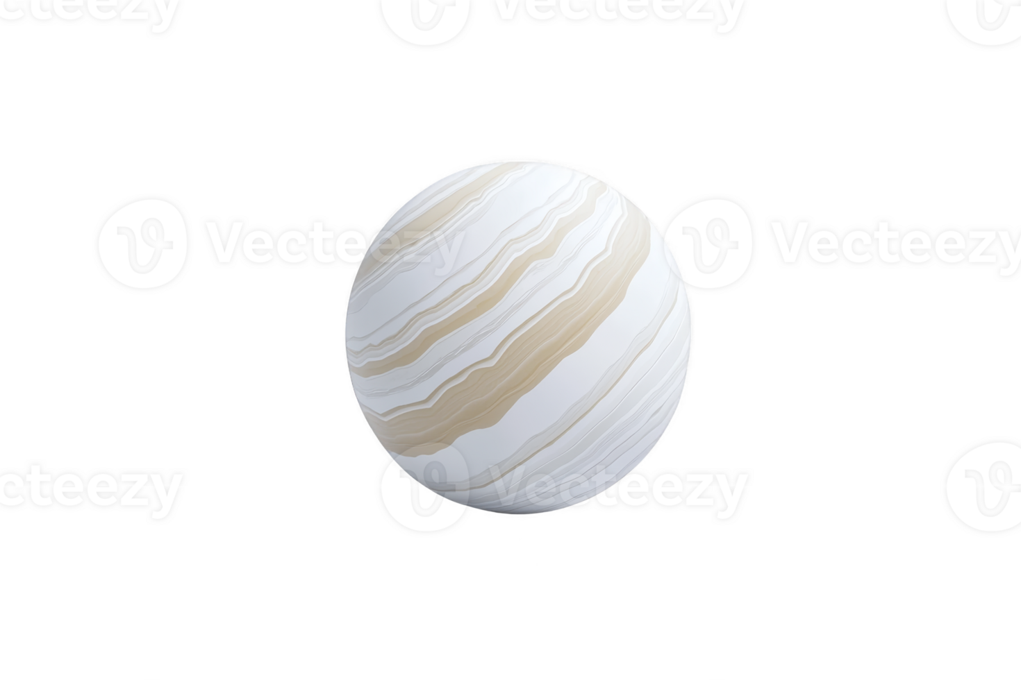 A digitally rendered image of planet with swirling beige and white patterns, resembling gas giant. smooth, abstract design evokes sense of mystery and wonder png