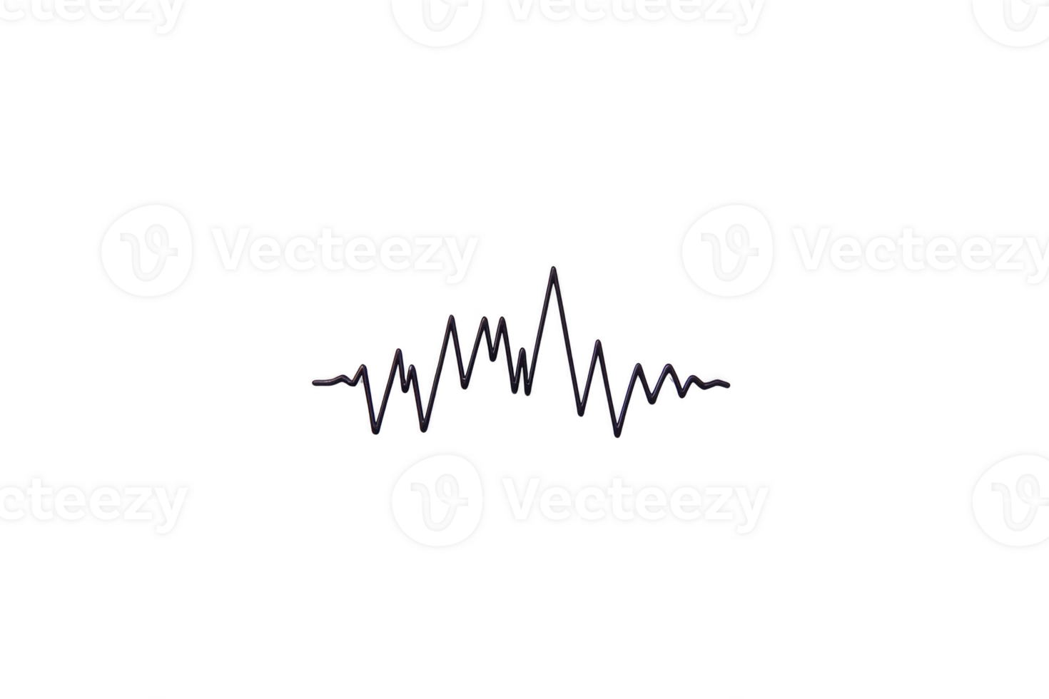 A simple black and white sound wave illustration on transparent background, depicting audio frequency or music visualization. minimalist design conveys sense of rhythm and movement png