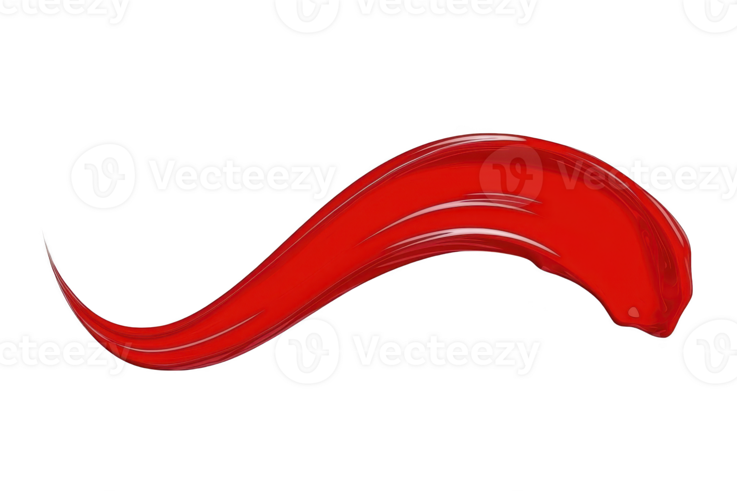 A vibrant red paint stroke with smooth, flowing curve, resembling brushstroke on canvas. glossy texture and dynamic shape evoke creativity and artistic expression png