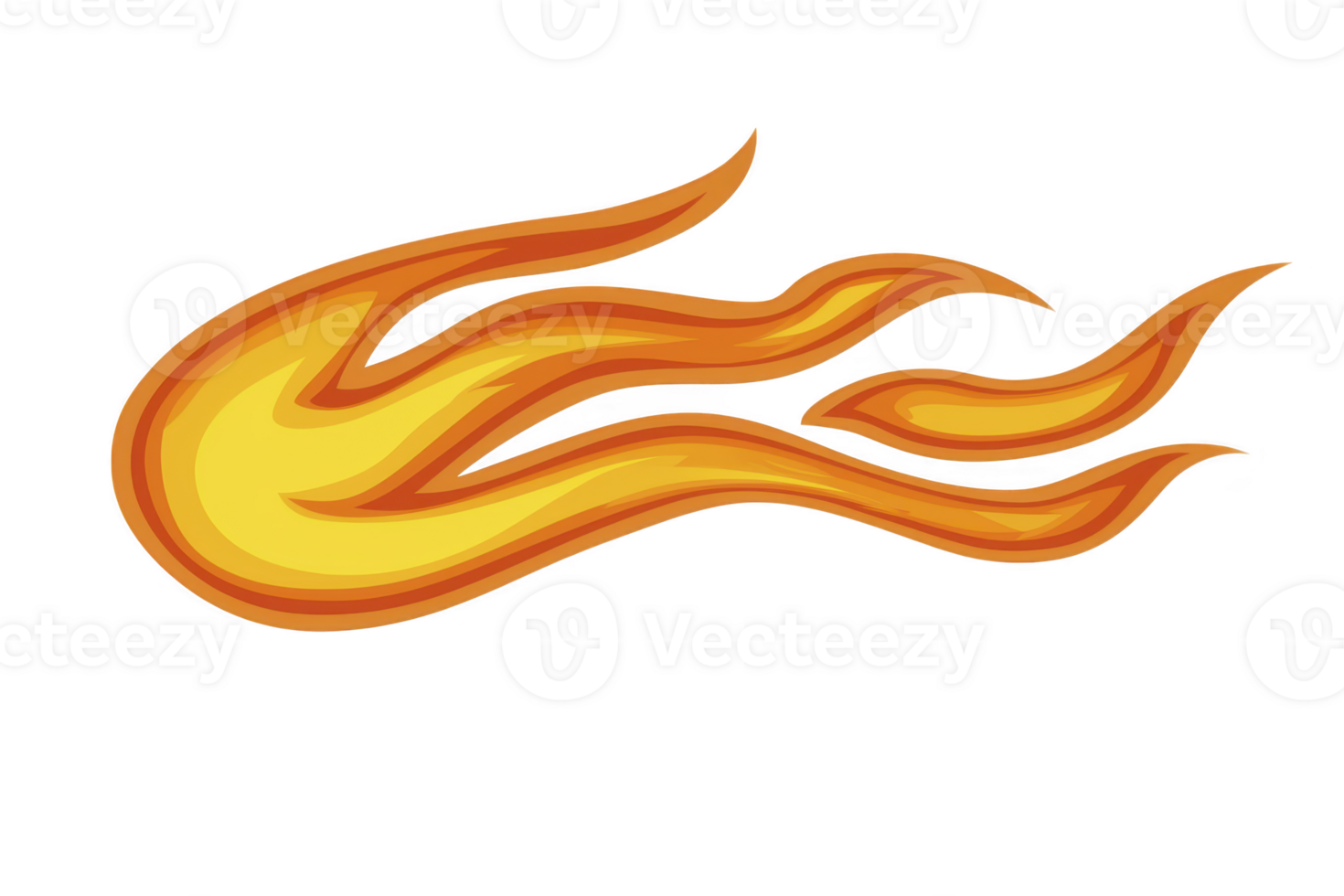 A vibrant illustration of stylized flame with dynamic orange and yellow hues, conveying energy and movement. flame flowing shape suggests speed and intensity png