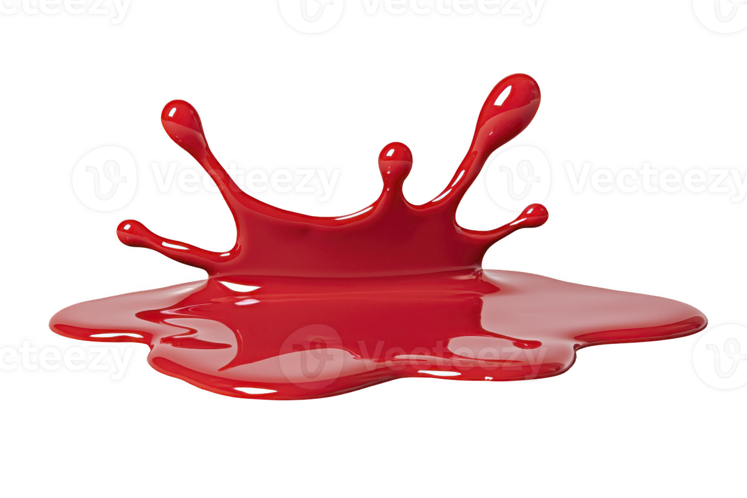 A splash of vibrant red paint creates artistic and dynamic shape, resembling crown. glossy texture and fluid motion capture sense of energy and creativity png
