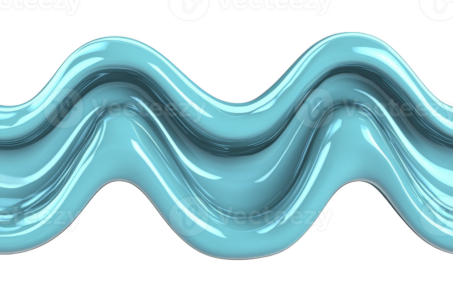 A shiny, wavy blue abstract shape with glossy surface creates fluid and dynamic visual effect. smooth curves and reflective texture add modern and artistic touch png