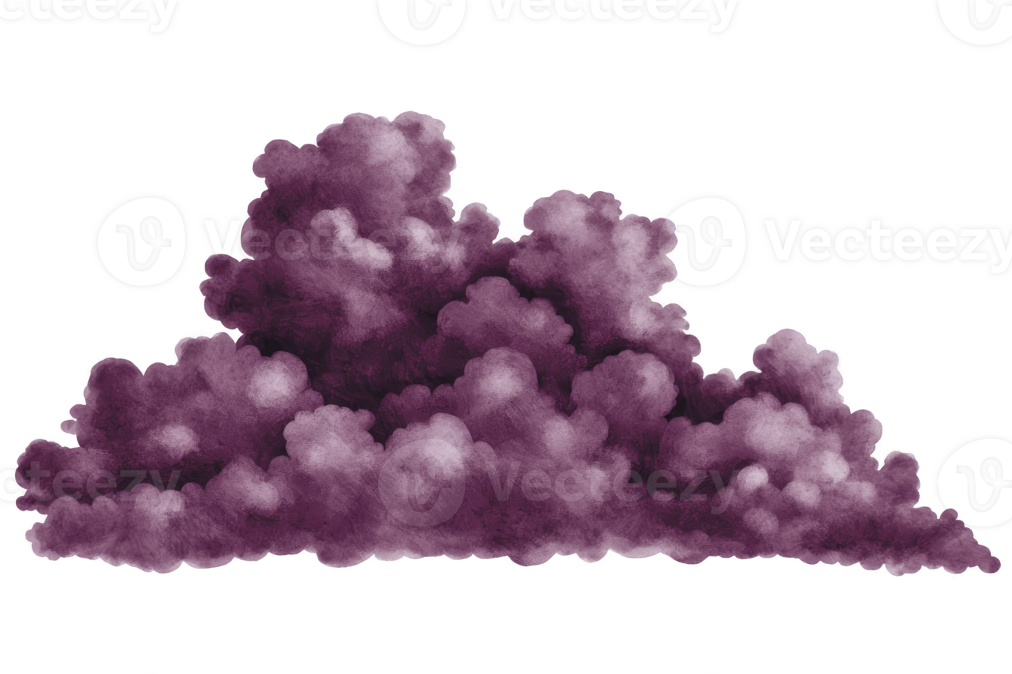 A cluster of fluffy, purple clouds creates dreamy and whimsical atmosphere, evoking sense of wonder and imagination. soft texture and vibrant color add surreal touch to scene png