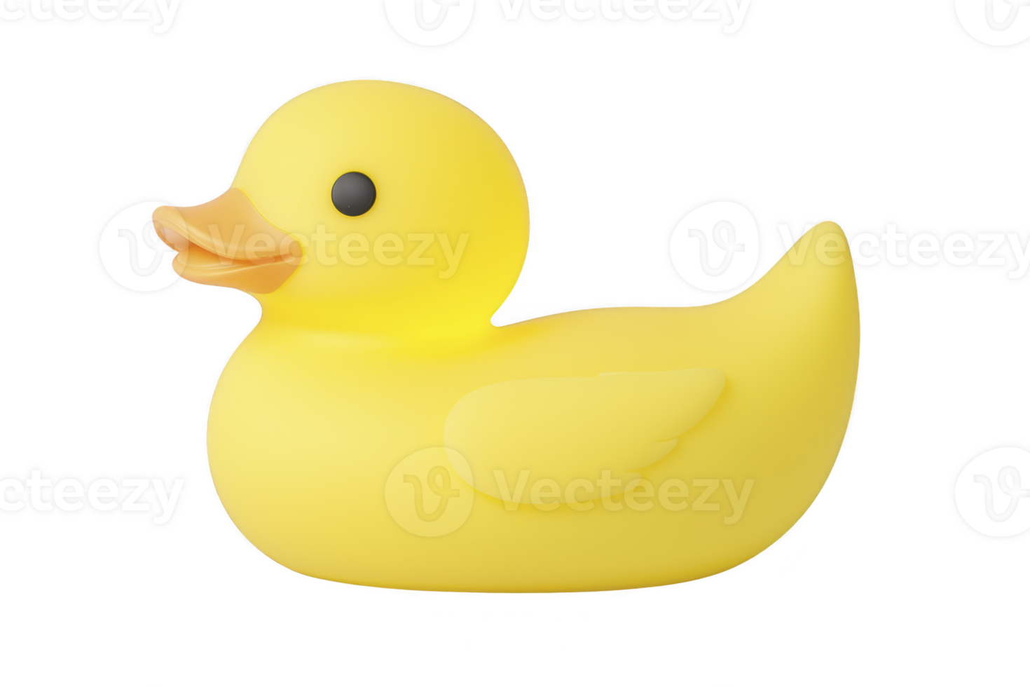 A cute yellow rubber duck with cheerful expression, perfect for bath time fun. duck features smooth texture and classic design, making it delightful toy for children png