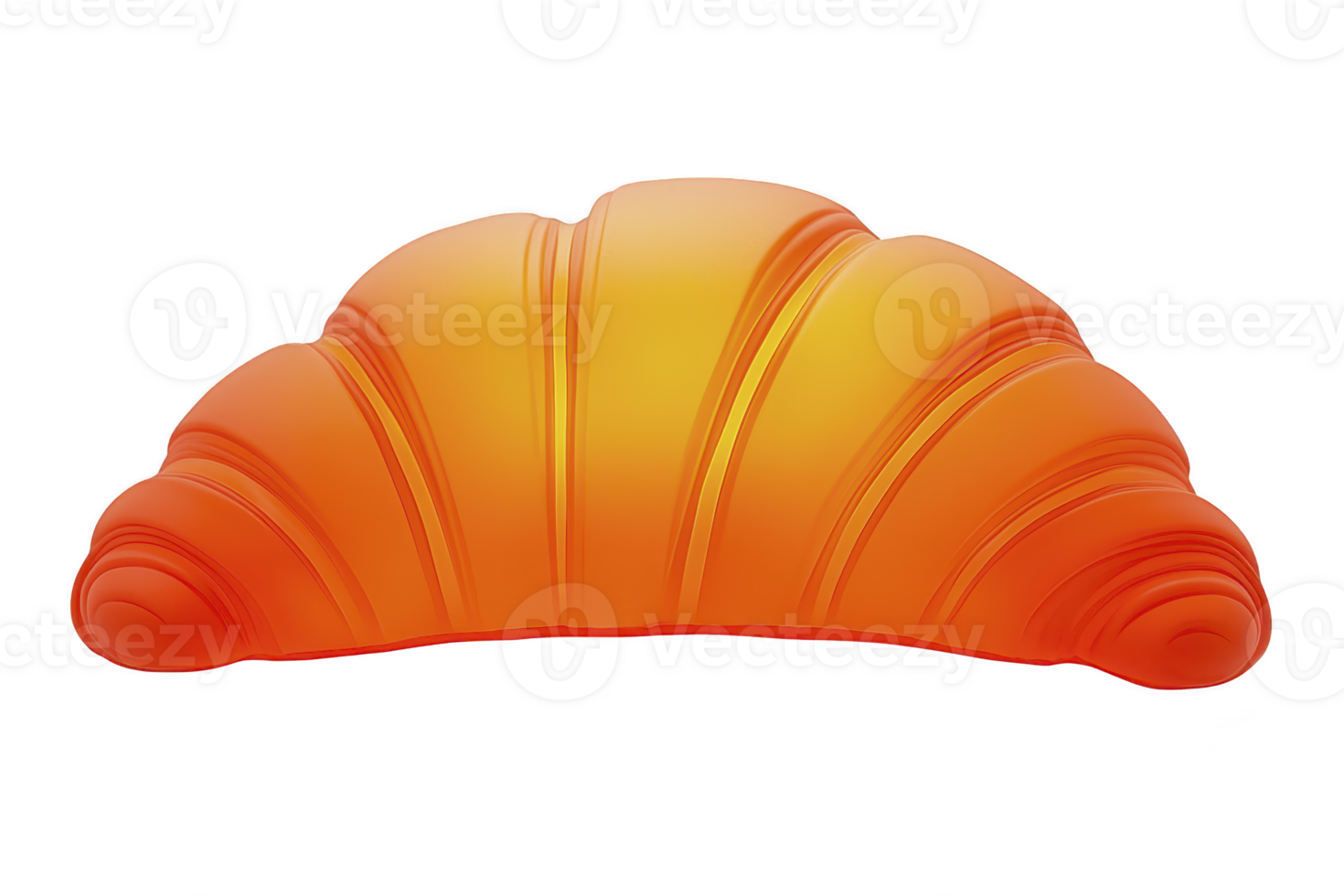 A realistic illustration of golden croissant showcases its flaky layers and crescent shape, evoking sense of warmth and deliciousness. Perfect for bakery themed designs png