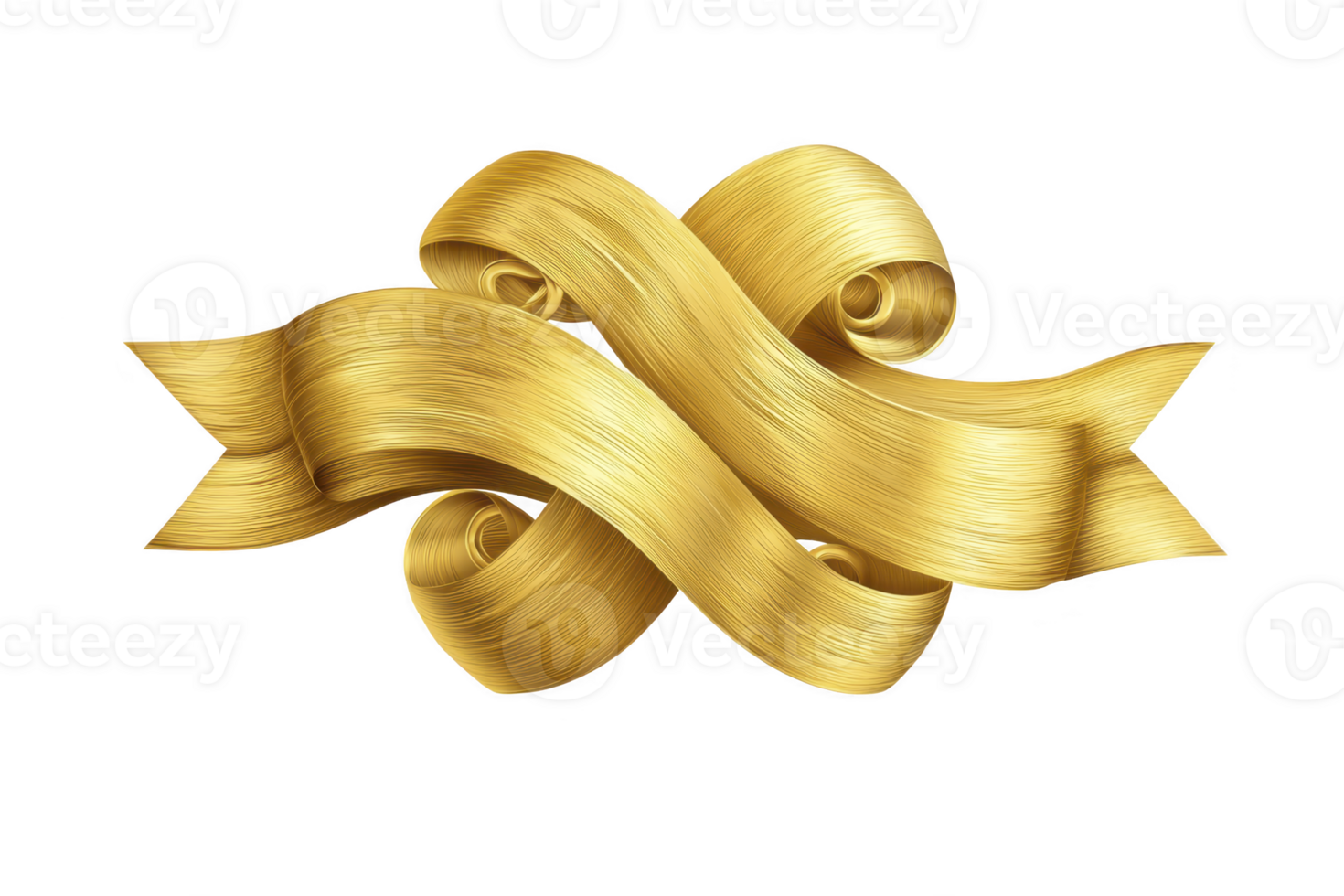 A golden ribbon with luxurious, shiny texture is elegantly twisted into decorative design, creating sense of opulence and celebration png
