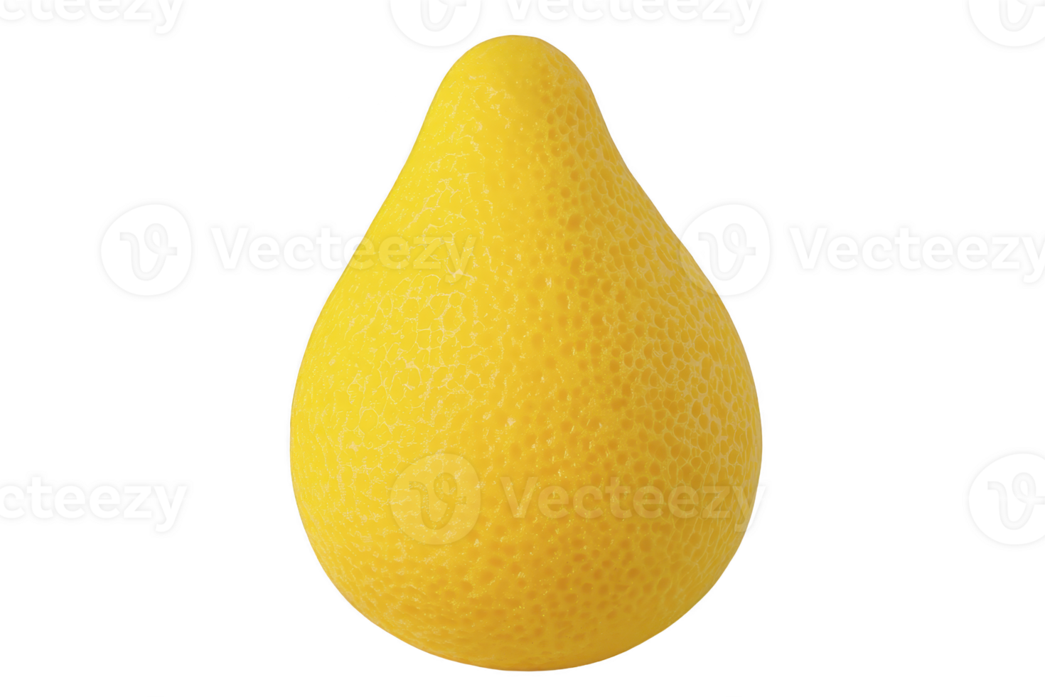 A vibrant yellow pear shaped object with textured surface, resembling lemon. bright color and unique shape make it visually striking and intriguing png