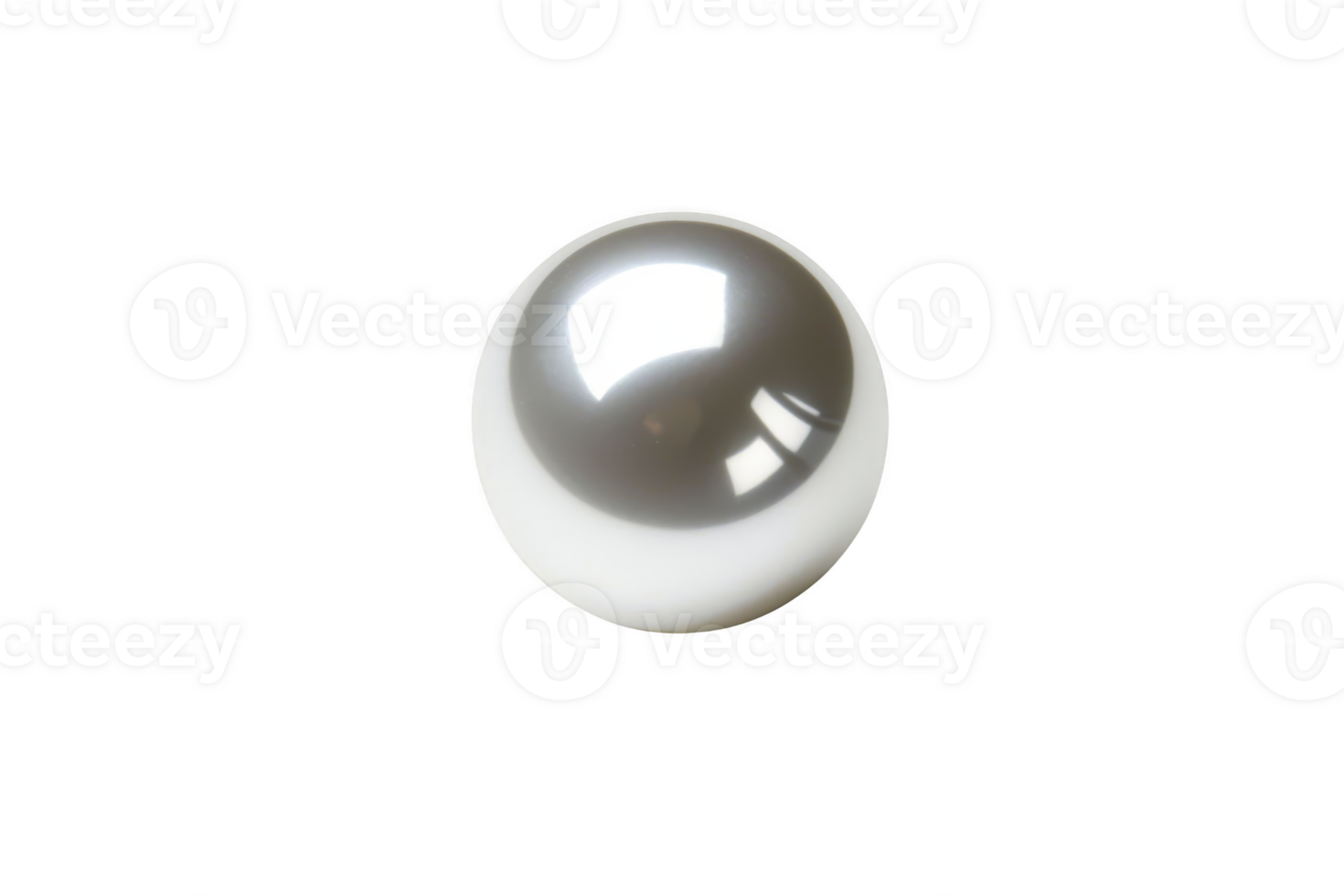 A shiny, reflective silver sphere is centered plain transparency background, showcasing its smooth surface and bright highlights. simplicity and elegance of sphere create modern and minimalist png