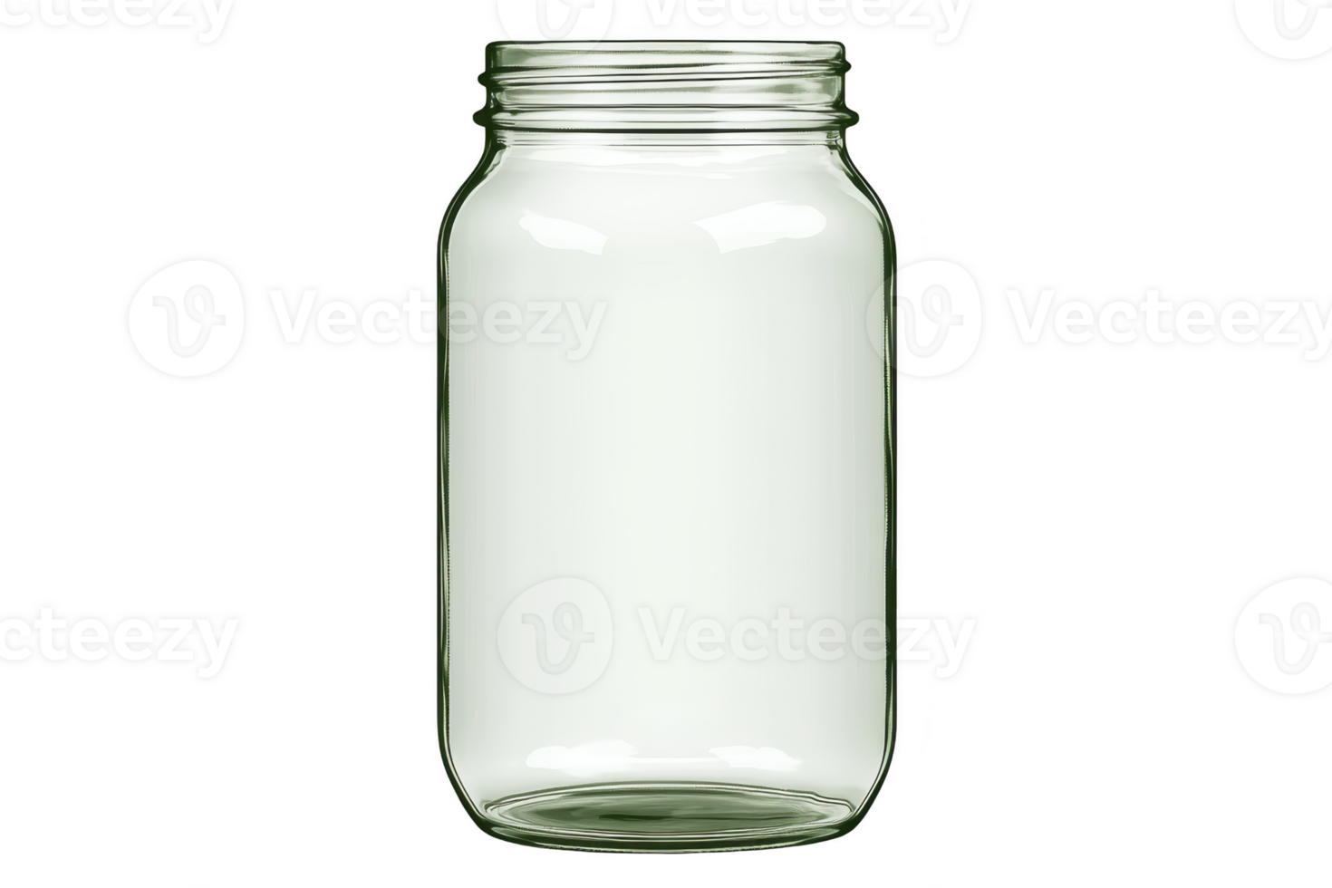 A clear, empty glass jar with screw top lid, perfect for storing food or crafting. jar simple design makes it versatile for various uses in kitchen or home organization png
