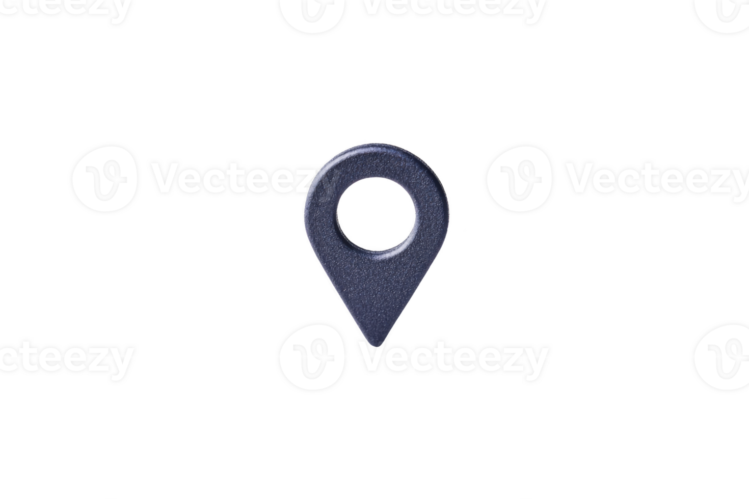 A dark blue location pin icon is isolated on transparency background, symbolizing navigation and direction. simple design is commonly used in digital maps and GPS applications png
