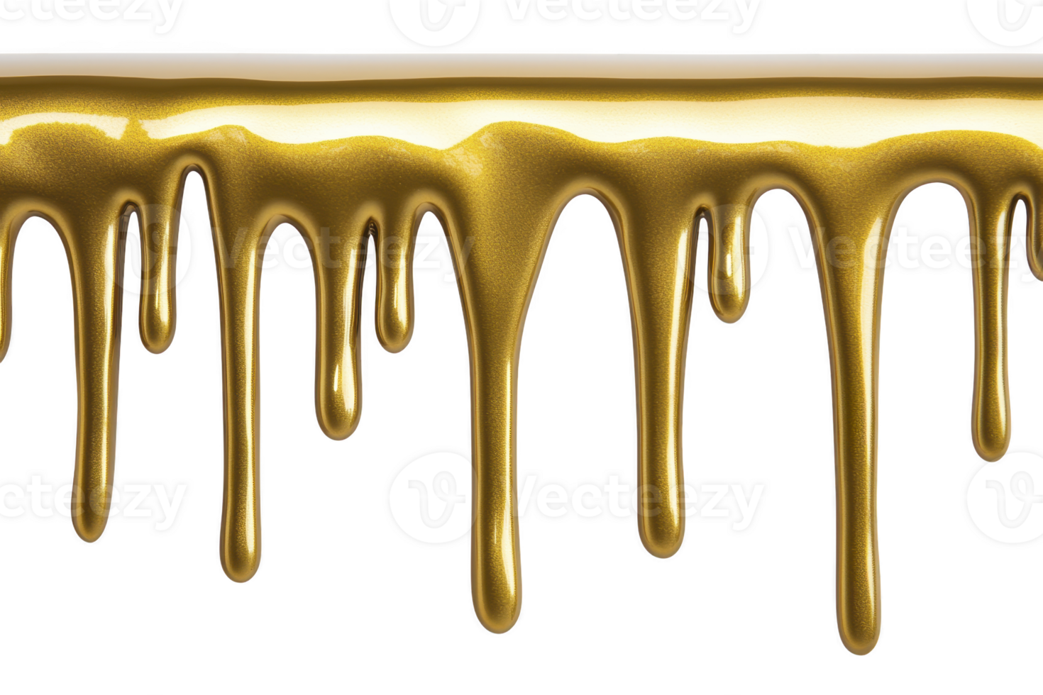 A stream of golden liquid drips down, creating luxurious and shiny effect. metallic texture and rich color evoke sense of opulence and elegance, perfect for artistic or decorative use png