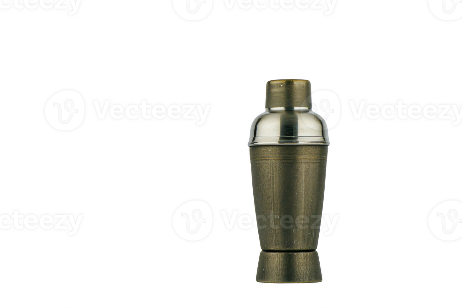 A sleek, metallic cocktail shaker with shiny finish, perfect for mixing drinks at home or in bar setting. Its elegant design adds touch of sophistication to any beverage preparation png