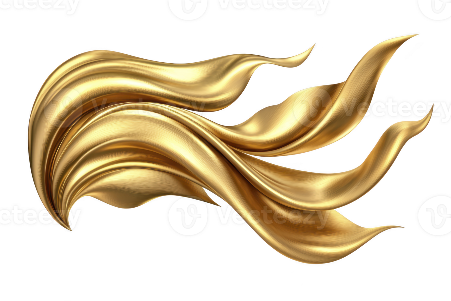 A flowing, abstract golden wave design with smooth, shiny curves creates sense of elegance and movement. metallic texture and fluid form evoke luxurious and dynamic feel png