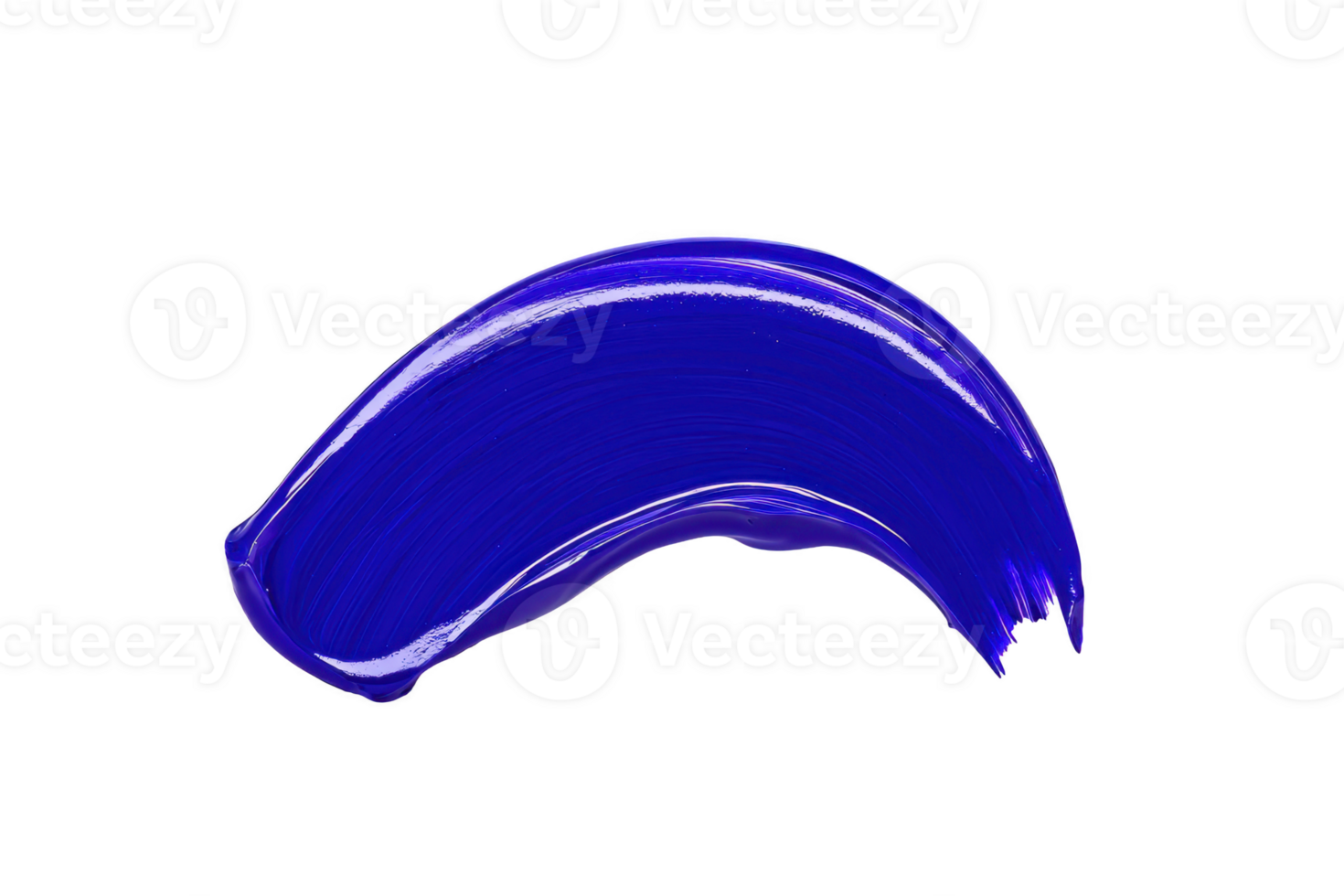 A vibrant blue paint stroke on transparency background showcases smooth, glossy texture and dynamic curve, evoking creativity and artistic expression png
