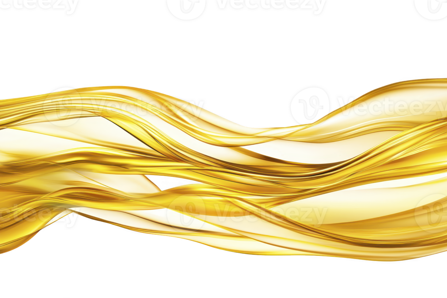 A Golden flowing waves create dynamic abstract pattern, evoking sense of movement and fluidity. smooth, shiny texture and bright yellow hues add vibrant and energetic feel png