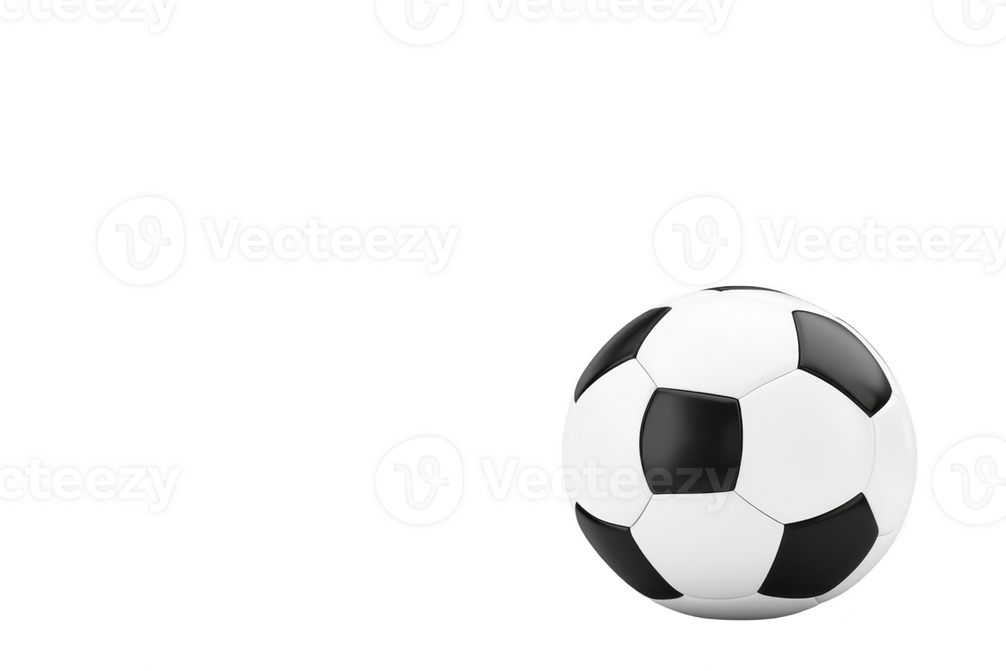 A classic black and white soccer ball isolated on transparency background, showcasing its traditional pentagon and hexagon pattern. Perfect for sports related designs or themes png